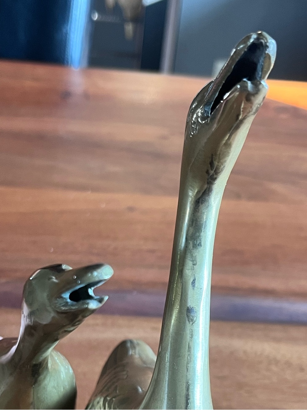 Vintage Brass Goose Figurines Set of 2 Mid Century Hollywood Regency Decor 9” - Picture 16 of 16